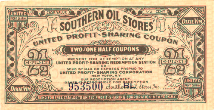 United Profit Sharing Coupon from Sourther Oil Stores